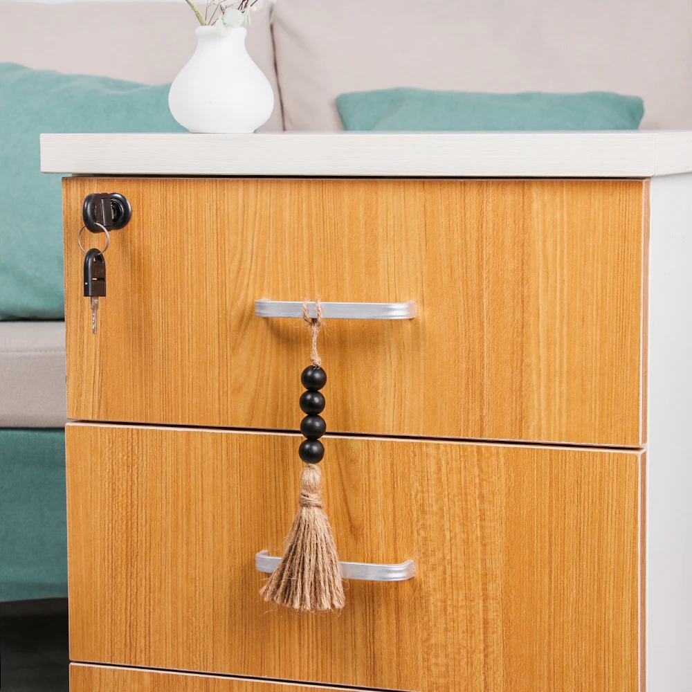 

Drawer Knob Gift Handmade Black Clothes Rack With Tassels Hanging Decorations Closet Wood Bead Garland