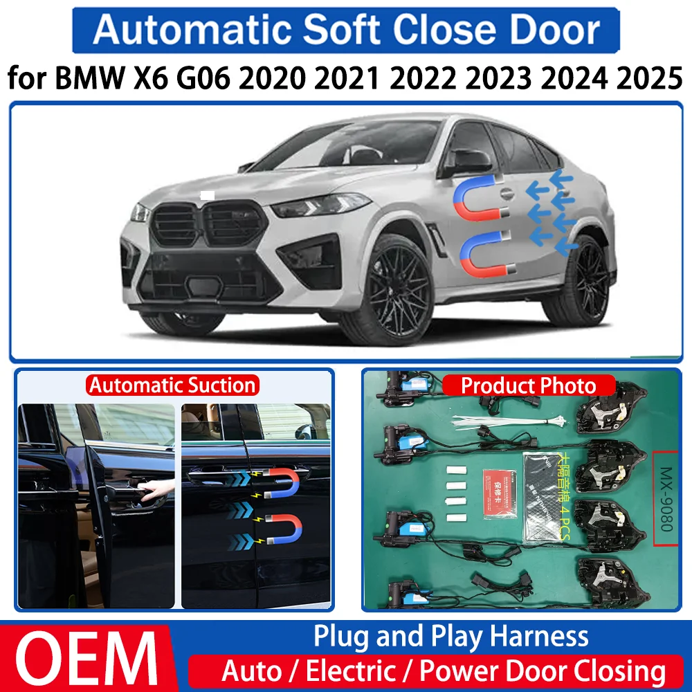 

ZJCGO for BMW X6 G06 2020-2025 Car OEM Automatic Soft Close Door Electric Suction Kit Auto Power Closing System Plug＆play