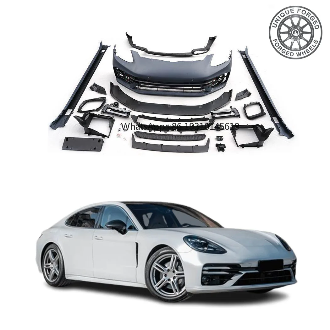

26 Style Yiku Body Kit For Porsche Panamera Turbo S 17-23 PP Material Front Bumper Rear Diffuser Side Skirts Perfect Fit New Upg