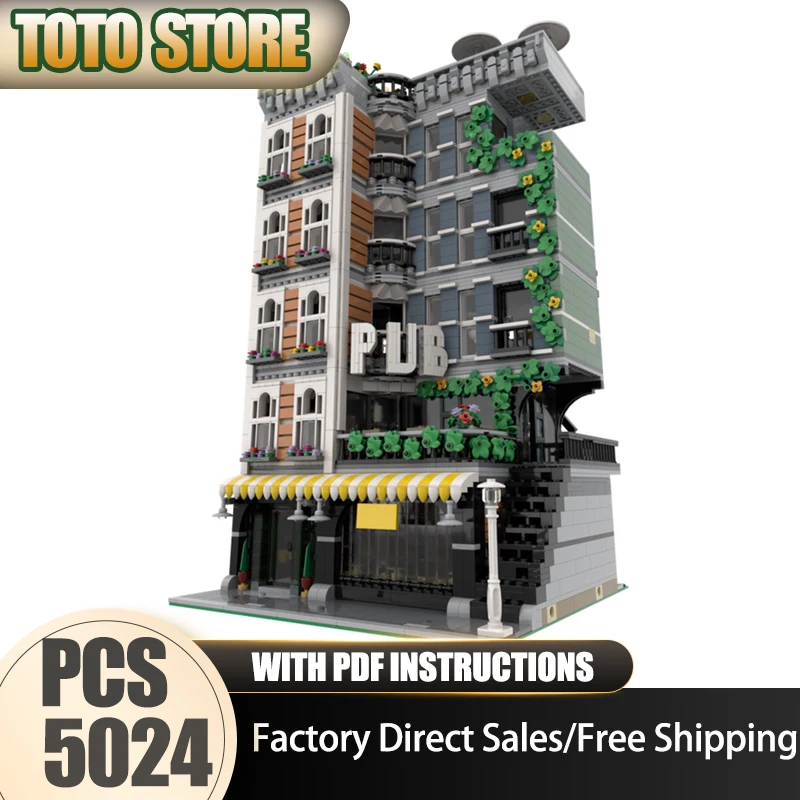 Moc قوالب بناء منزل حانة وحدات نموذج التكنولوجيا وحدات مدينة عرض الشارع لعبة المكعبات لتقوم بها بنفسك تجميع عيد الميلاد مجموعة الهدايا #1