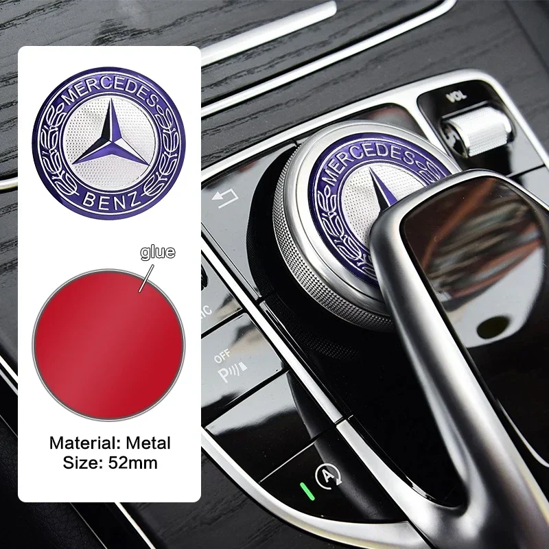 52mm Car Central Control Multimedia Decor Sticker For Mercedes Benz W212 W213 W205 AMG W177 V177 W247 W176 GLA X253 W166