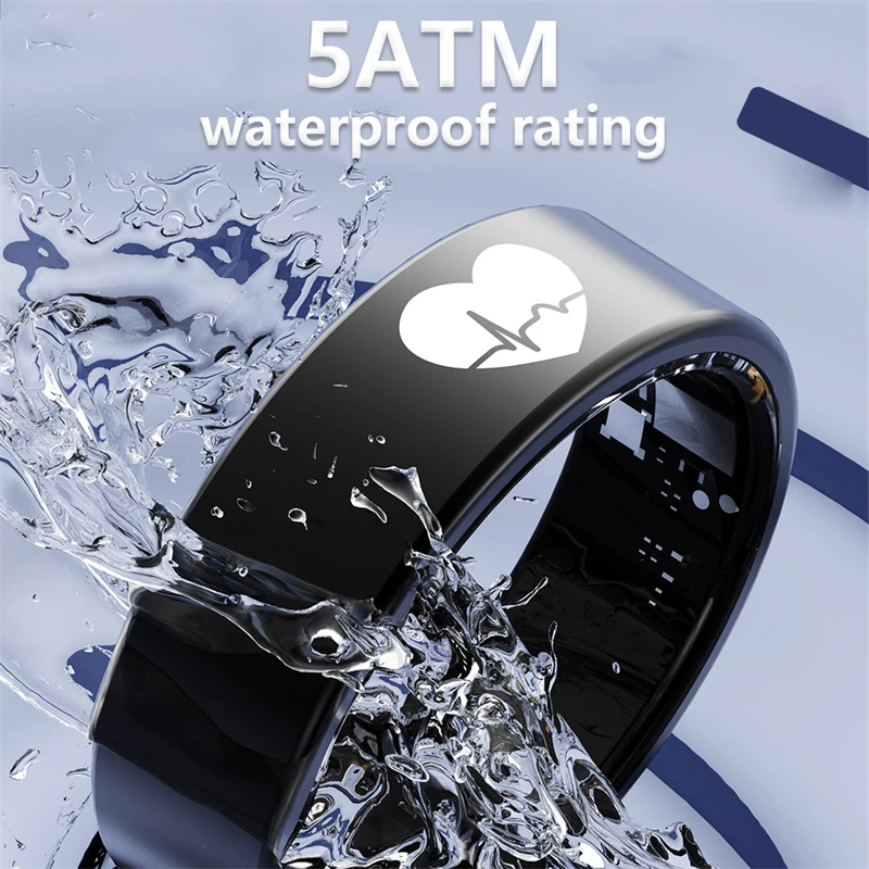 Multifunzionale 24/7 Health Fitness Tracker Anelli intelligenti per le donne Uomini Monitoraggio ECG Sonno Frequenza cardiaca Telecomando per