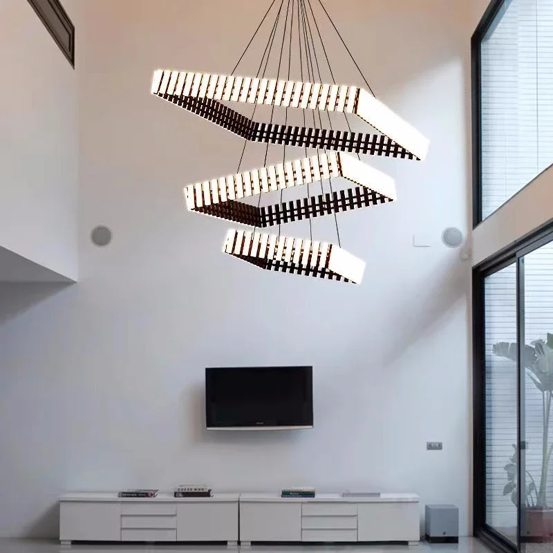 Modern Piano Design Led Pendant Lights Living Room Led Luminarias Dimmable Hanging Lamp Nordic Stairs Suspend Lamp Fixtures