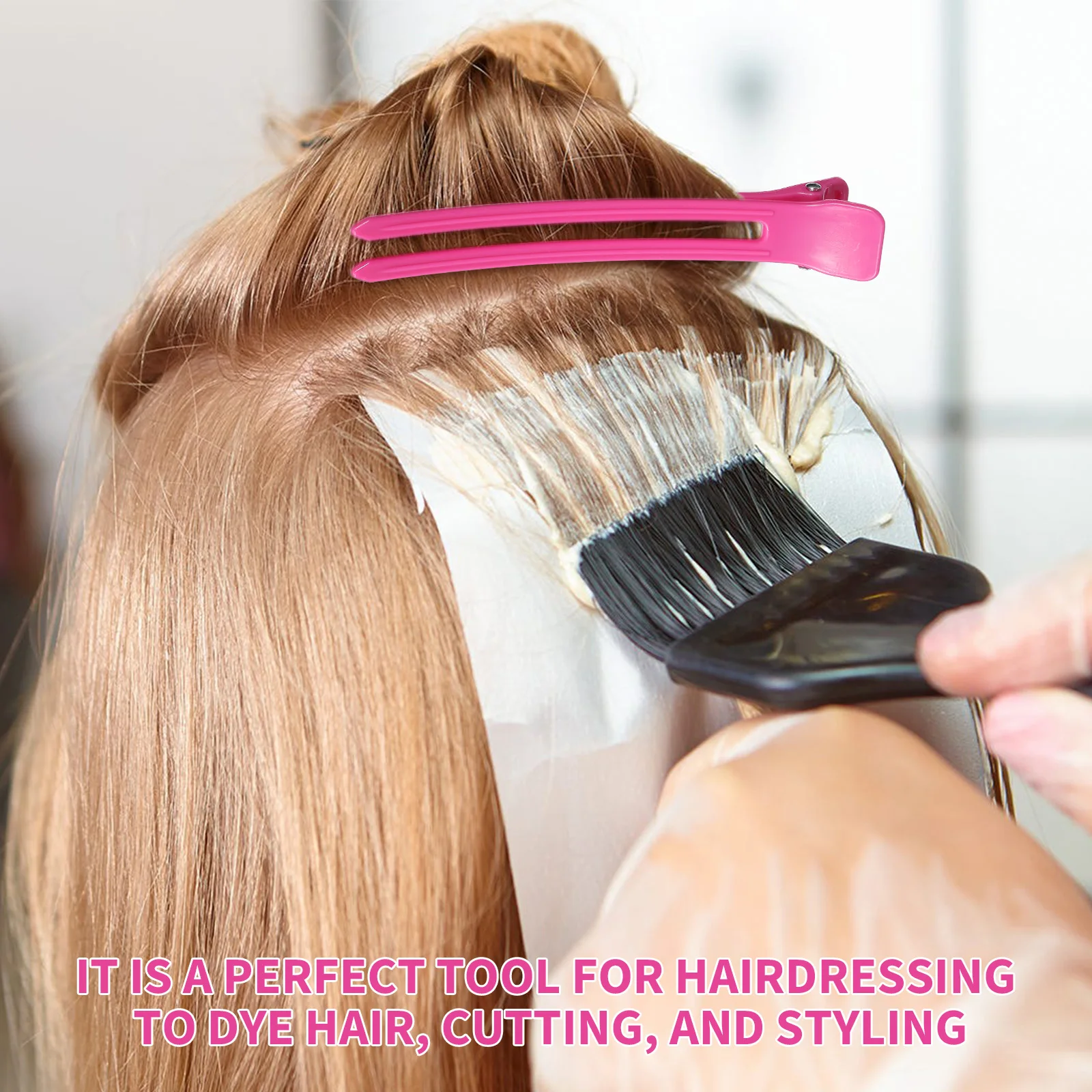 

2pcs Salon Sectioning Hairdressing Clips Lightweight Multi Use for Home Travel Hair Cutting Dyeing Comb Function
