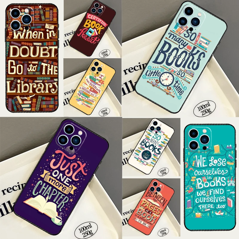 Read books Library Bookshelf Quotes Cover For Samsung Galaxy S25 S24 S23 S22 S21 S20 S26 Ultra S10 Plus S25 FE S24 FE Phone Case