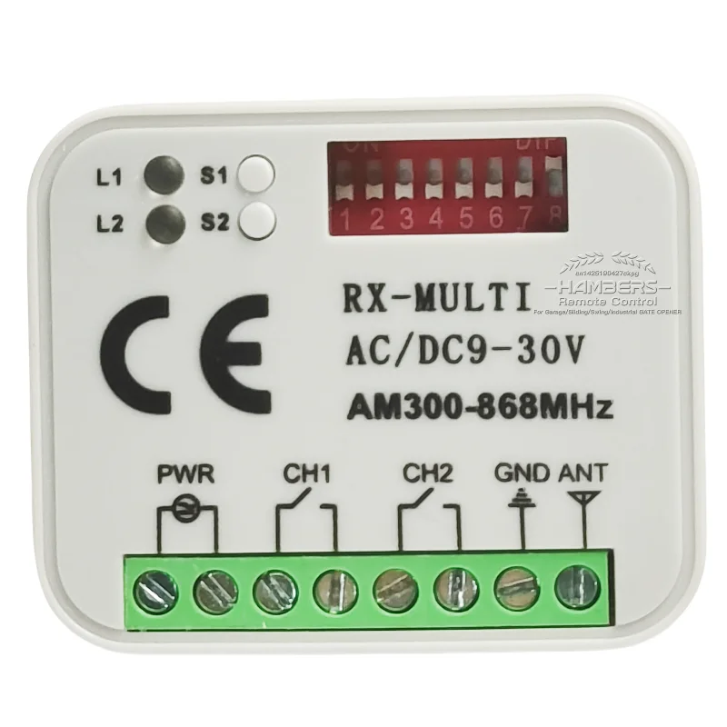 Контроллер приемника RX-Multi AC DC 9-30 В AM300-868 МГц, пульт дистанционного управления для дверей гаража, 433 МГц, 868 МГц, контроллер приемника переключателя (