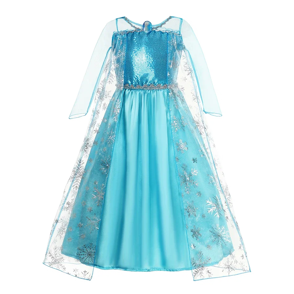 Frozen Elsa Anna Princess Girls Birthday Snow Queen Dress Kids Role Play Halloween Carnival Party Cosplay Costume