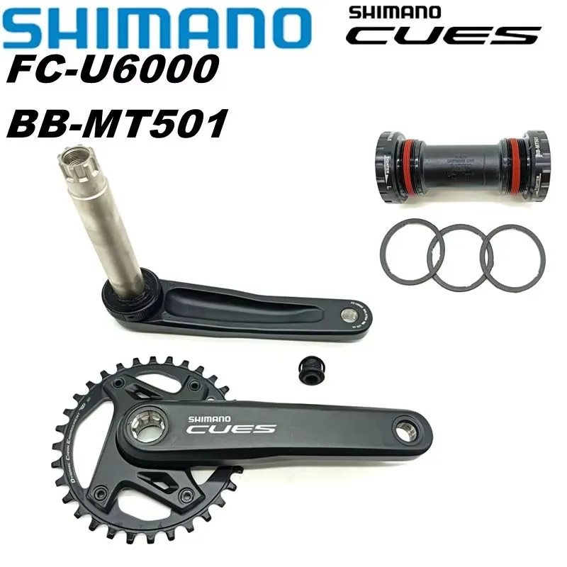 CRANKSET SHIMANO CUES FC-U6000 1x1 0/10/9 velocidades 32T 40T 42T MTB bielas y soporte inferior MT501 manivela de bicicleta de montaña