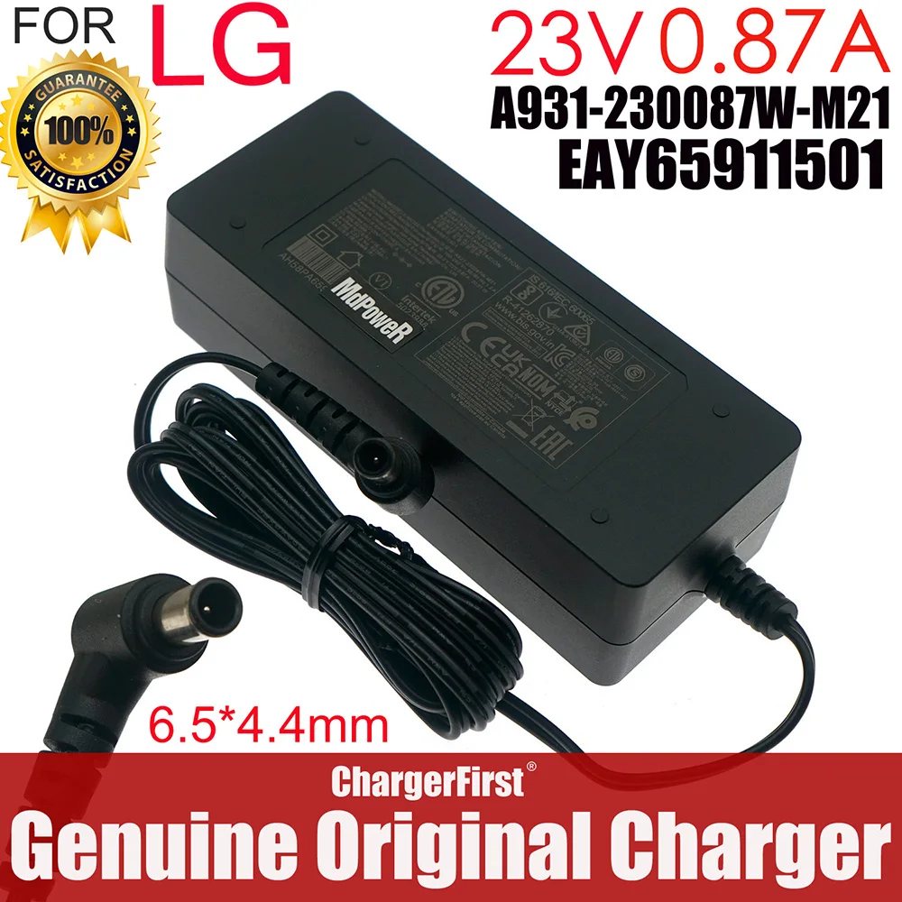 A931-230087W-M21 23V 0.87A AC Adapter For LG EAY65911501 for SQC1 SQC4R SPQ4-S Soundbar 6.5x4.4mm Charger