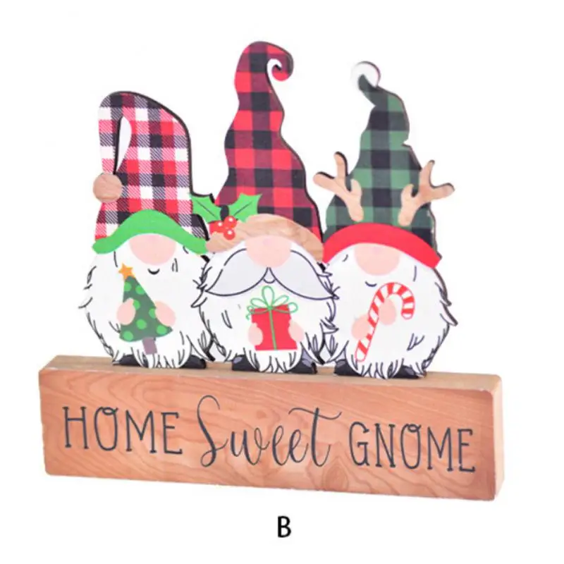 New Christmas Decorations Painted Wooden Ornaments Christmas Cars Faceless Old Rudolph Pattern Christmas Ornaments