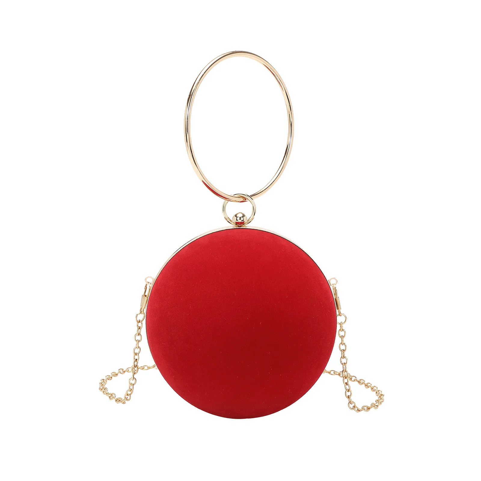 

Fashion Round Ring Handheld Spherical Small Evening Bag for Ladies Ideal for Socialite Parties and Wearable as a Crossbody Bag