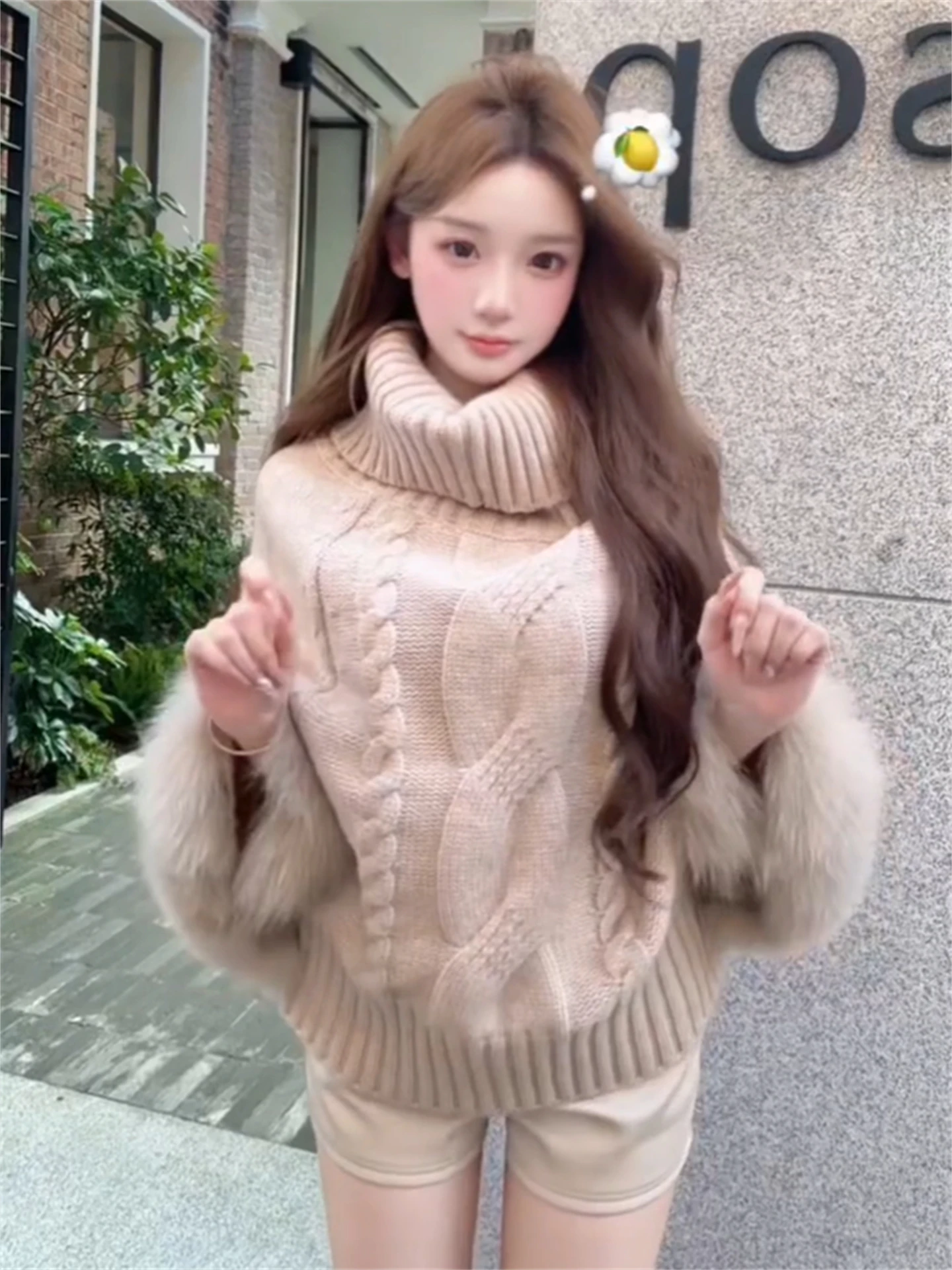 

Soft Cozy High Collar Long Sve Women's Sweater Autumn Sweet Small Fraance Sle Loose Slimming Top Commute Sle Pure Color