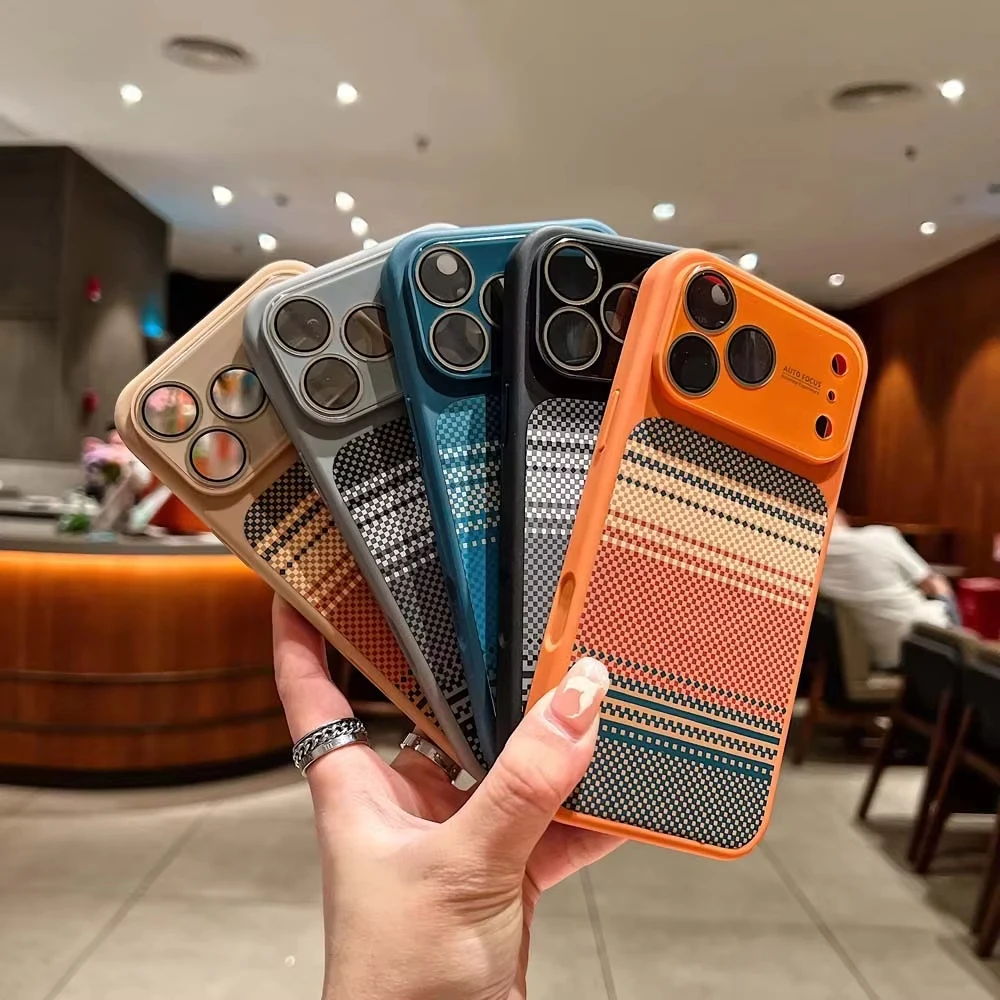 K6 Luxury Carbon Fiber Pattern Phone Case for iPhone 17/16/15/14/13 pro Max - Magnetic Wireless Charging Lens Protection view 4