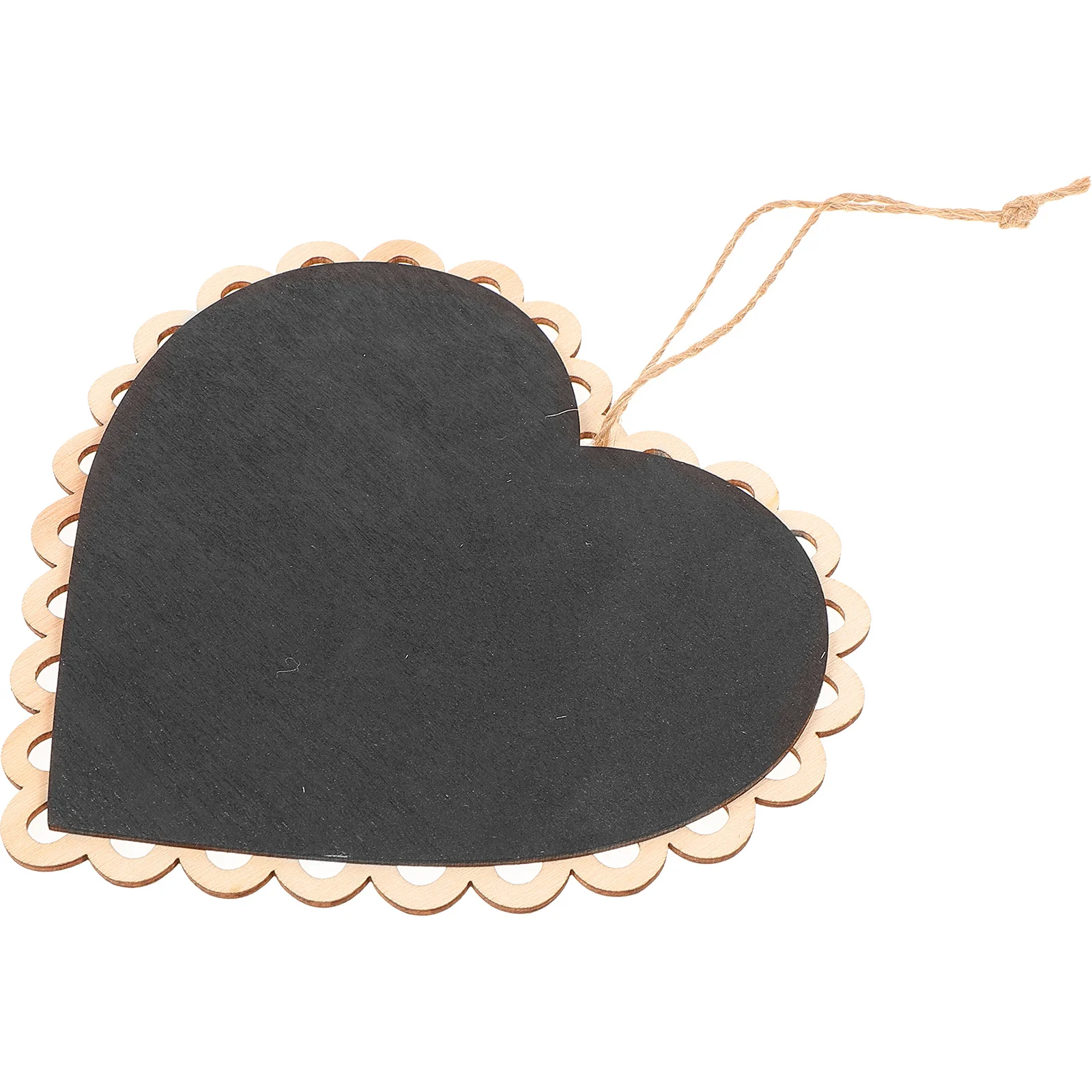 

Wooden Hanging Heart Shaped Mini Blackboard Message Board For Wall Home Office Restaurant Decoration With String Size 15X16.5Cm