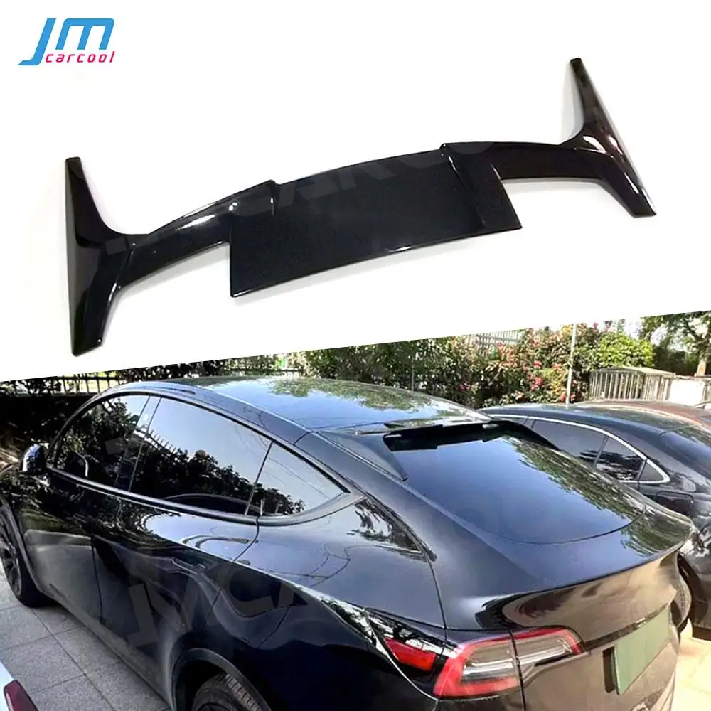 

ABS Carbon Look Rear Roof Spoiler Wing External Decoration for Tesla Model Y 2020+ Car Rear Spoiler Bodykits Windows Accessories