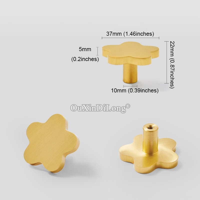 

4PCS Solid Brass Little Star Furniture Pulls Handles Drawer Knobs Cupboard Wardrobe Kitchen Dresser TV Wine Cabinet Pulls Knobs