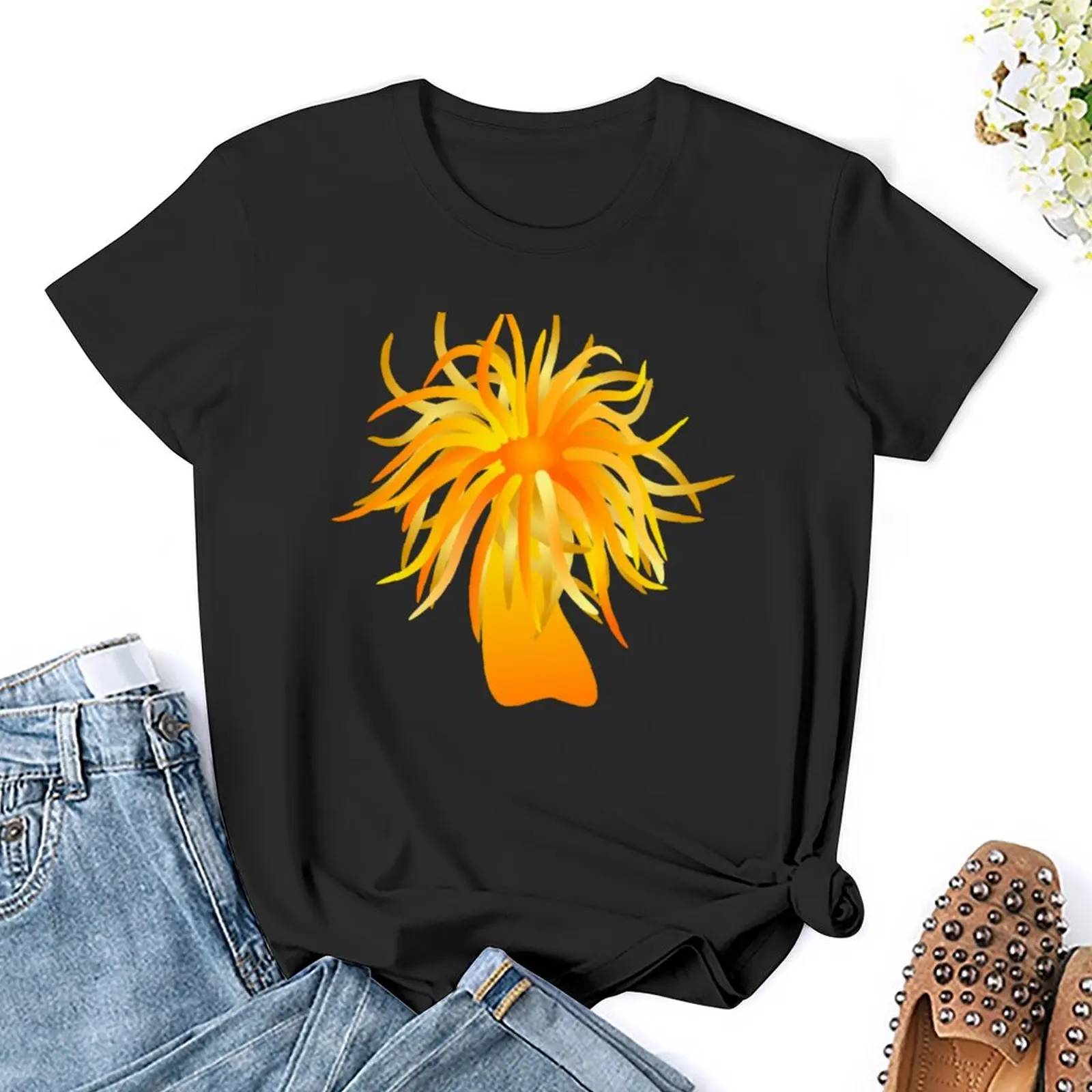 Yellow sea anemone T-Shirt tees shirts graphic tees oversized female funny t shirts for Women