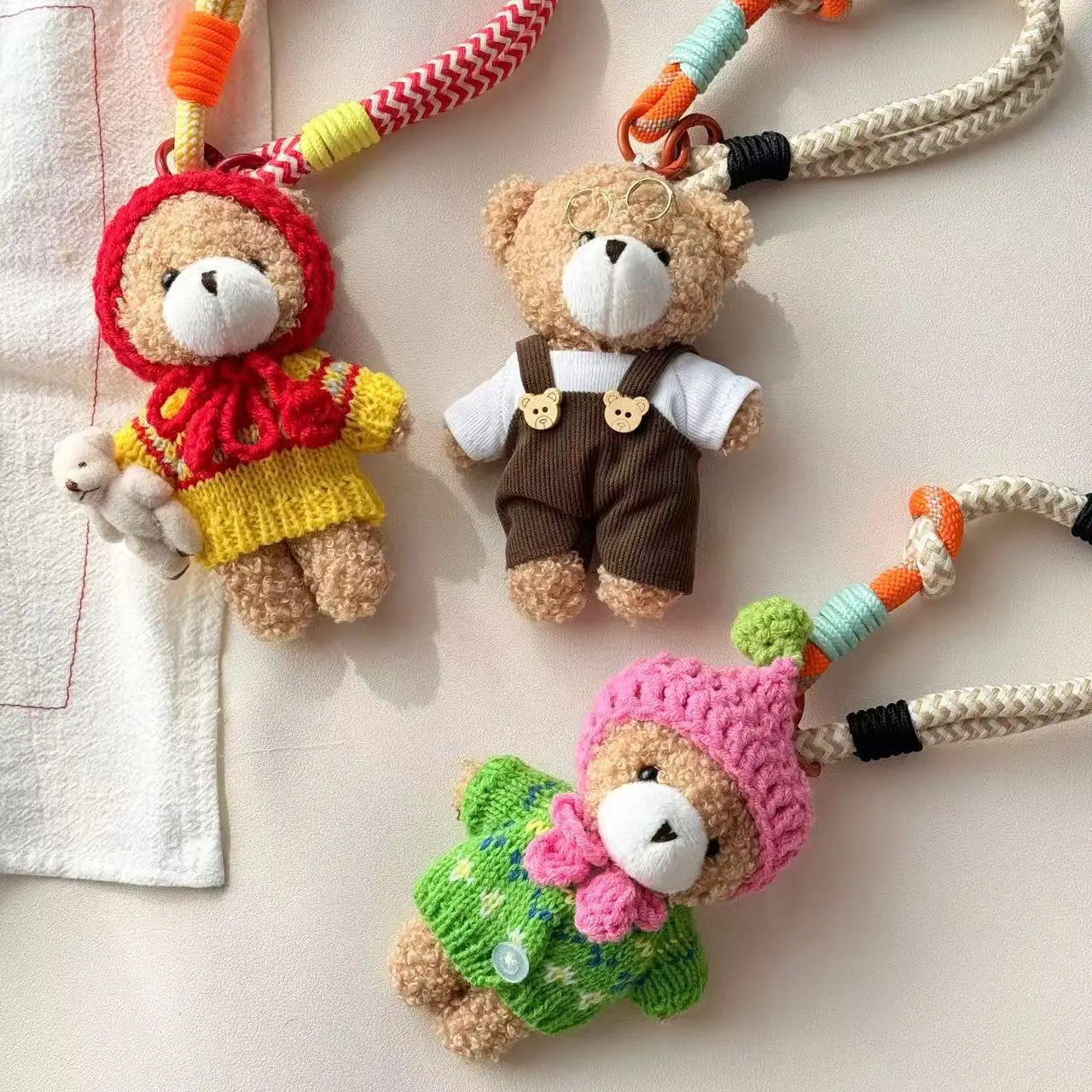 

Unisex Bag Pendants Cute Cartoon Teddy Bear Doll Kawaii Fashion Versatile Sweet Harajuku Bag Accessories High-quality Keychains