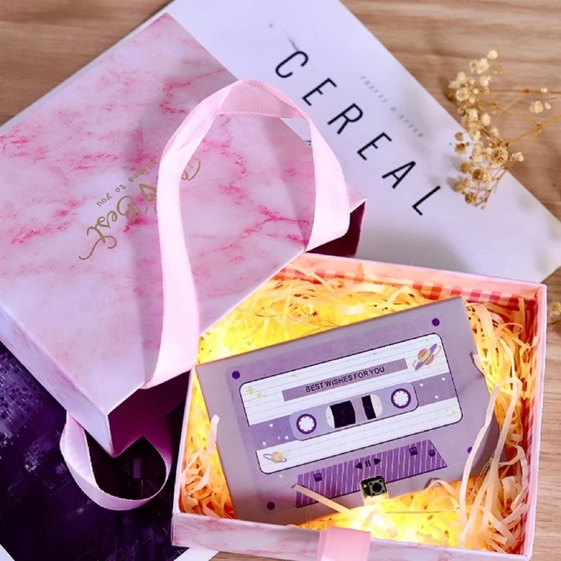 Easy to Use Voice Recording Cassette Tape Customizable Sound Greeting Card Gift Dropshipping