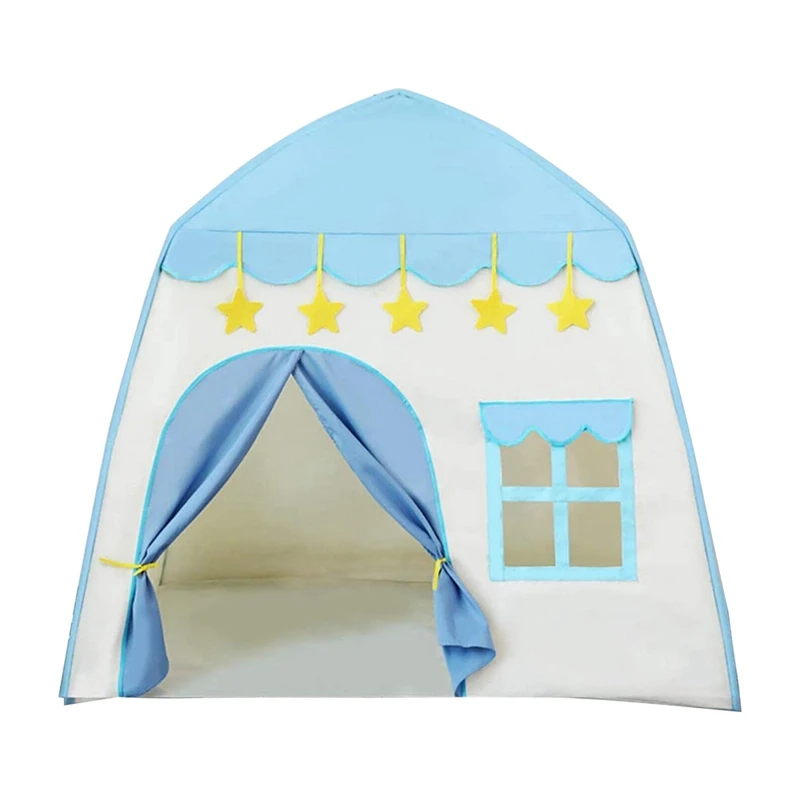 

Play Tent Indoor & Outdoor, Princess Tent For Girls Gift, Boys Toddler Large House Tent Durable Easy Install Blue