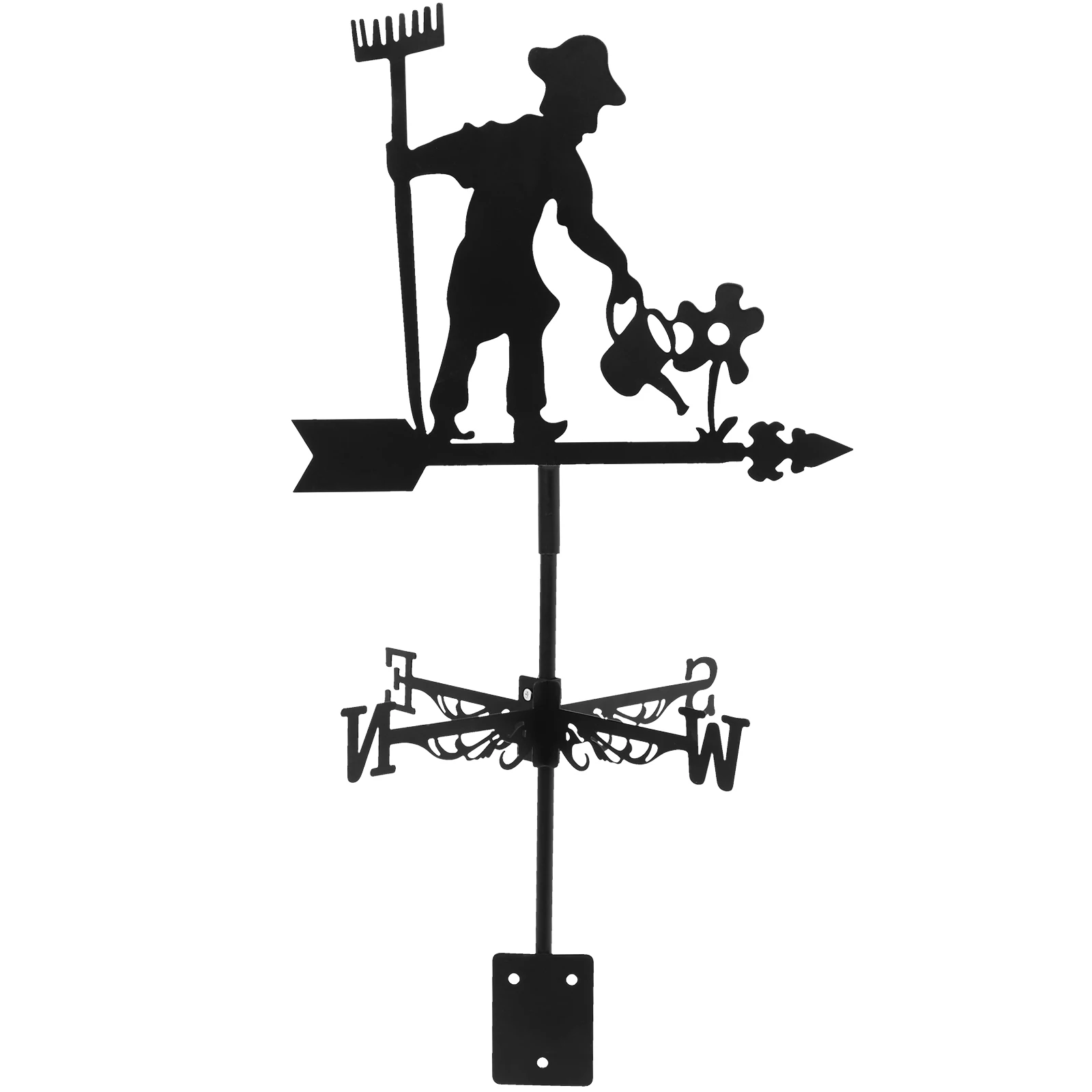 

Farmhouse Weather Vane Yard Lawn Outdoor Iron Wind Direction Indicator Garden Decoration Weathervane Ground Insert Easy Install