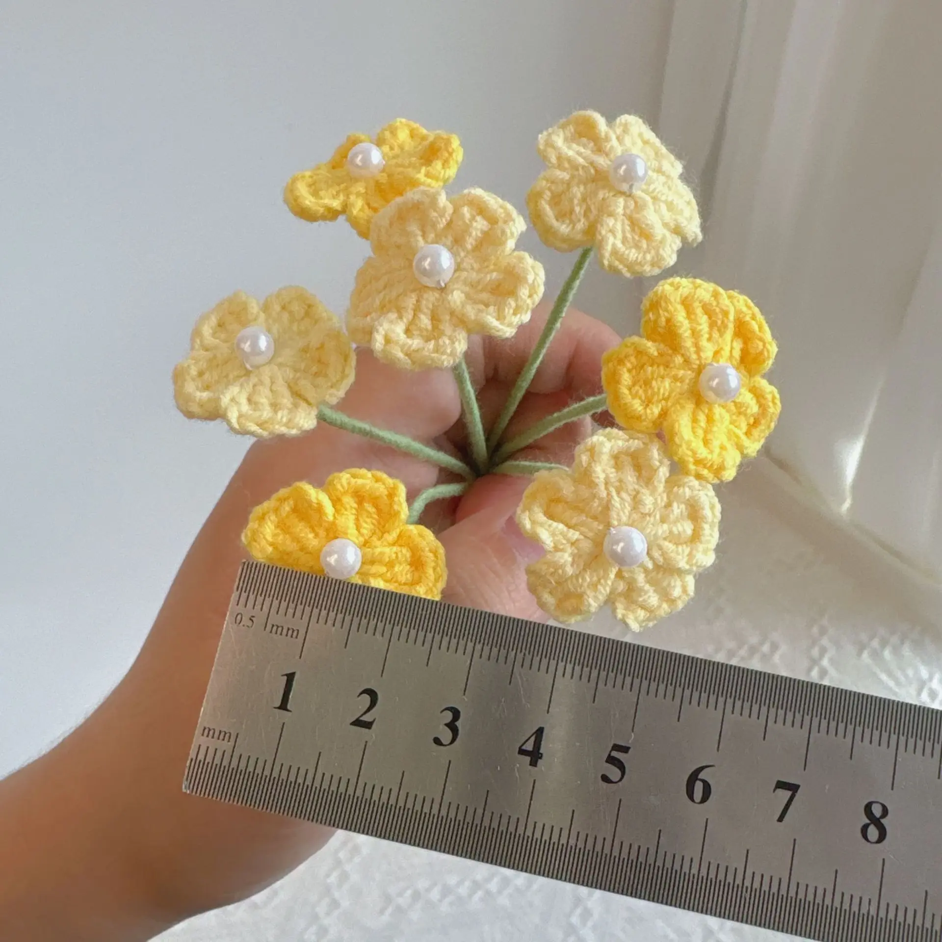 Gehäkelter Gypsophila-Zweig Kreativer Künstlicher Blumenstrauß Gestrickte Kunstblumen Heimtischdekoration Geschenk – Detail 1