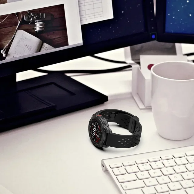 20 22 26 mm für Garmin Fenix 8 47 mm 7X 7 Pro Fenix 6X 5X 5Plus Tactix 7 Quick Fit Silikon-Magnetband Forerunner 965 970 Armband – Detail 4