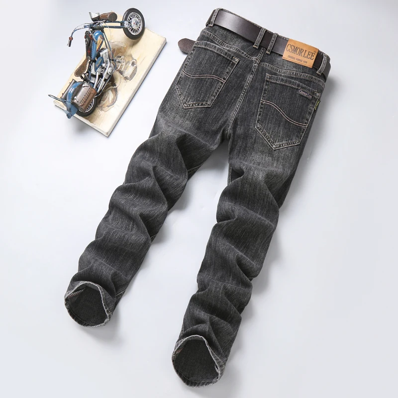 Dark Gray Jeans Men's Daily Classic Wear Office Business Simplicity2024New Loose Straight Men's Clothing Stretch Pants