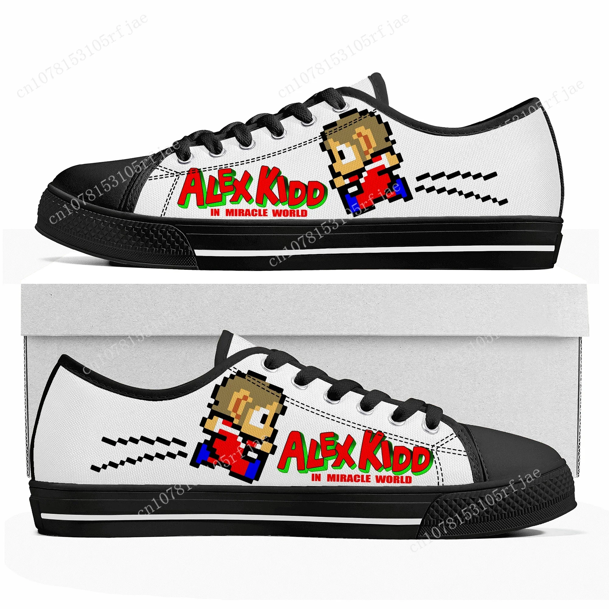 Alex Kidd Custom Low Top Sneakers Cartoon Game Womens Mens Teenager Fashion Shoes Casual Tailor Made Canvas Sneaker