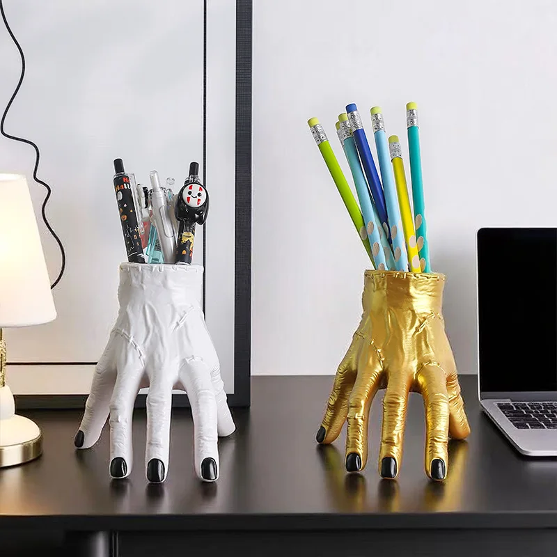 Halloween Horror Palm-Shaped Multi-Functional Pen Holder, Home Living Room Coffee Table Office Desktop High-End Storage Container, Multi-Functional Desktop Plant Growing Vase