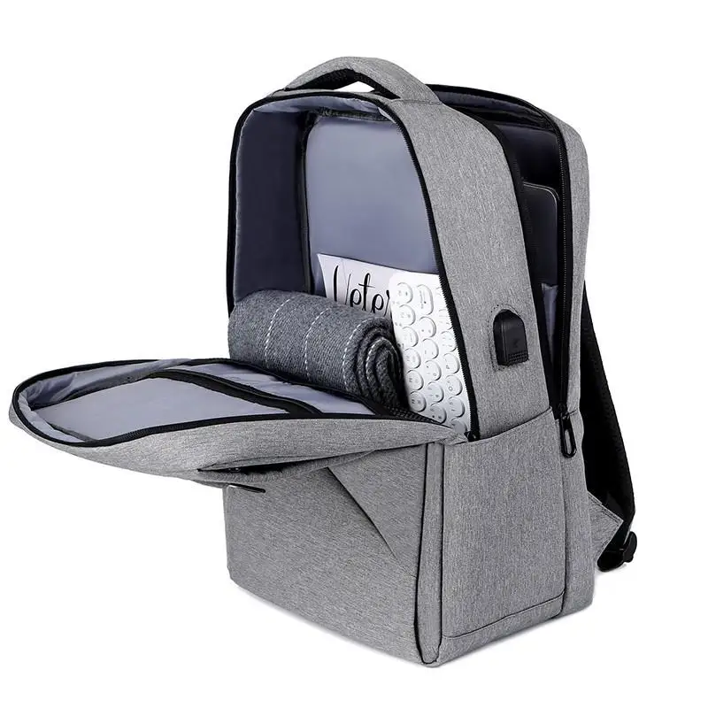 Business Travel Men's Backpack Large Capacity 17 Inch Computer Bag Casual Double Shoulder Bag for Men with Curved Back Panel
