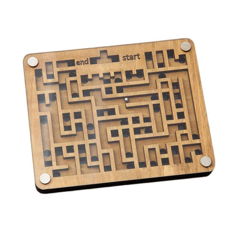 

Wooden Labyrinth Games Double Sided Maze for Kids Teens Difficult Brain Teaser Puzzles IQ Test Mind Challenge Educational Toys