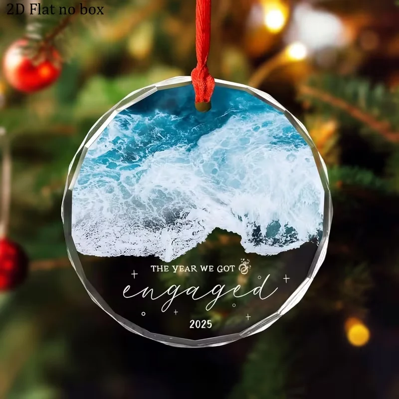 طائرة ثنائية الأبعاد، زخارف زجاجية لطيفة - 8 × 8 سم (8 سم مستديرة) عناصر تذكارية لعيد الميلاد وعيد الحب وعيد الشكر، يمكن تعليقه