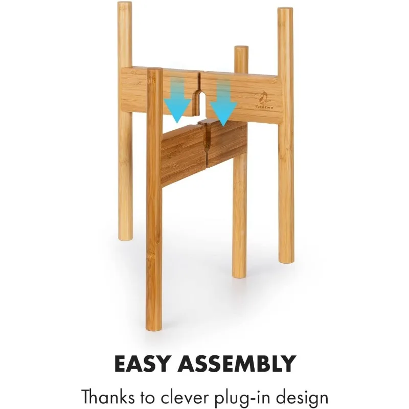 실내 식물용 대나무 식물 스탠드 3 개 세트, 8 인치, 10 인치, 12 인치 화분에 이상적