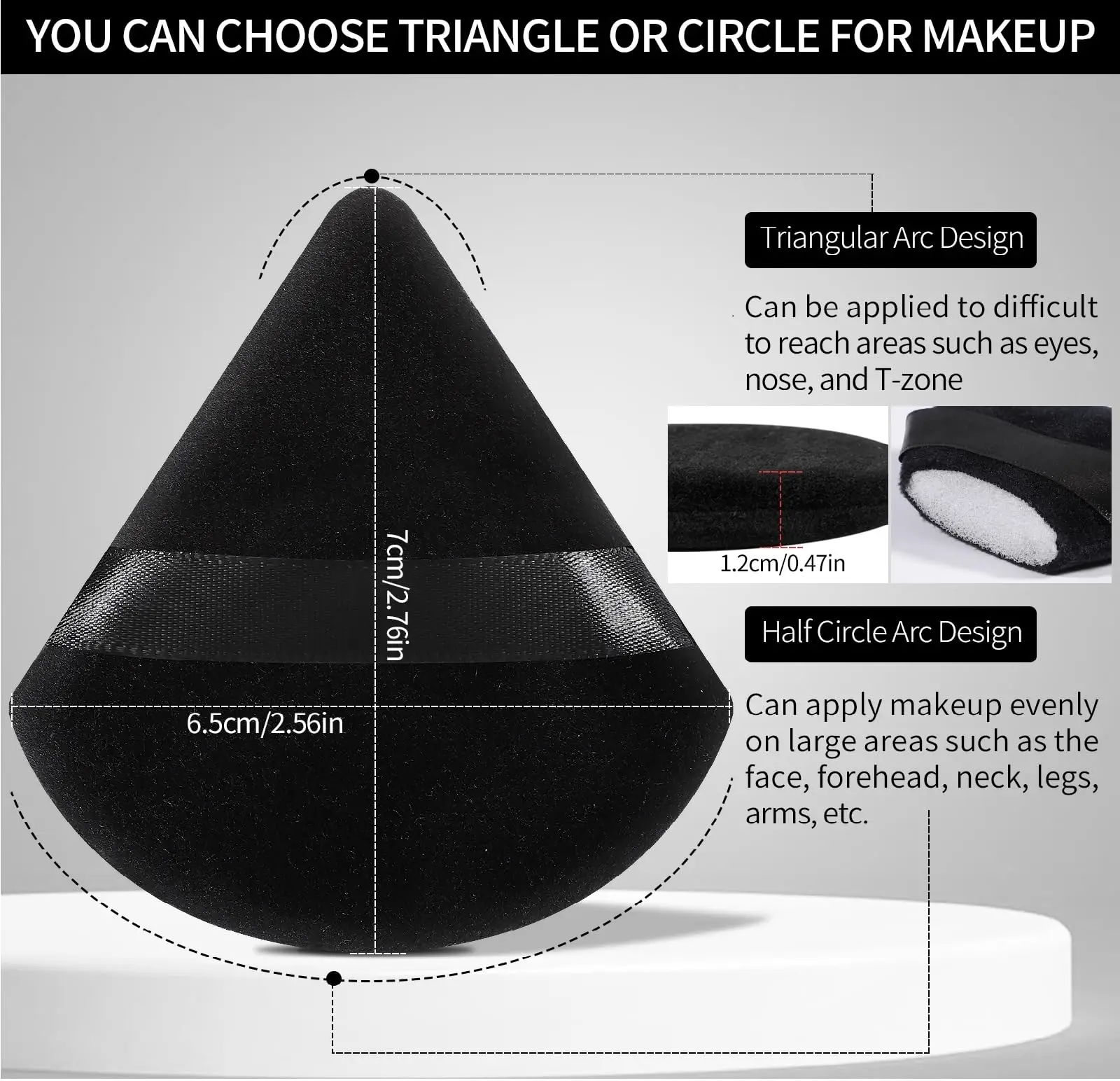 50 قطعة من إسفنجة بودرة مثلثة، إسفنجة مكياج للوجه من القطيفة الناعمة، بودرة سائبة لمستحضرات التجميل، بودرة معدنية رطبة وجافة - بل