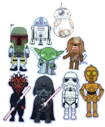 Pegatinas planas de dibujos animados MINISO Star Wars, el despertar de la fuerza, decoración de pared, cuaderno, taza de agua, teléfono, pegatinas de PVC, nuevo