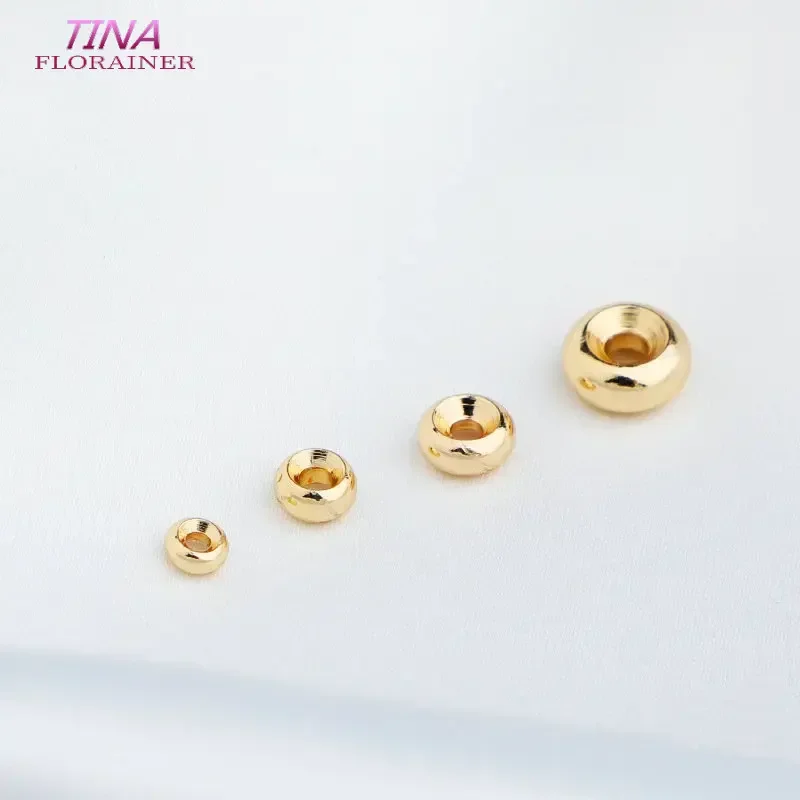 20PCS 4MM 5MM 6MM 8MM Gold Color Plated Brass Round Spacer  Bracelet Beads High Quality Diy Jewelry Accessories