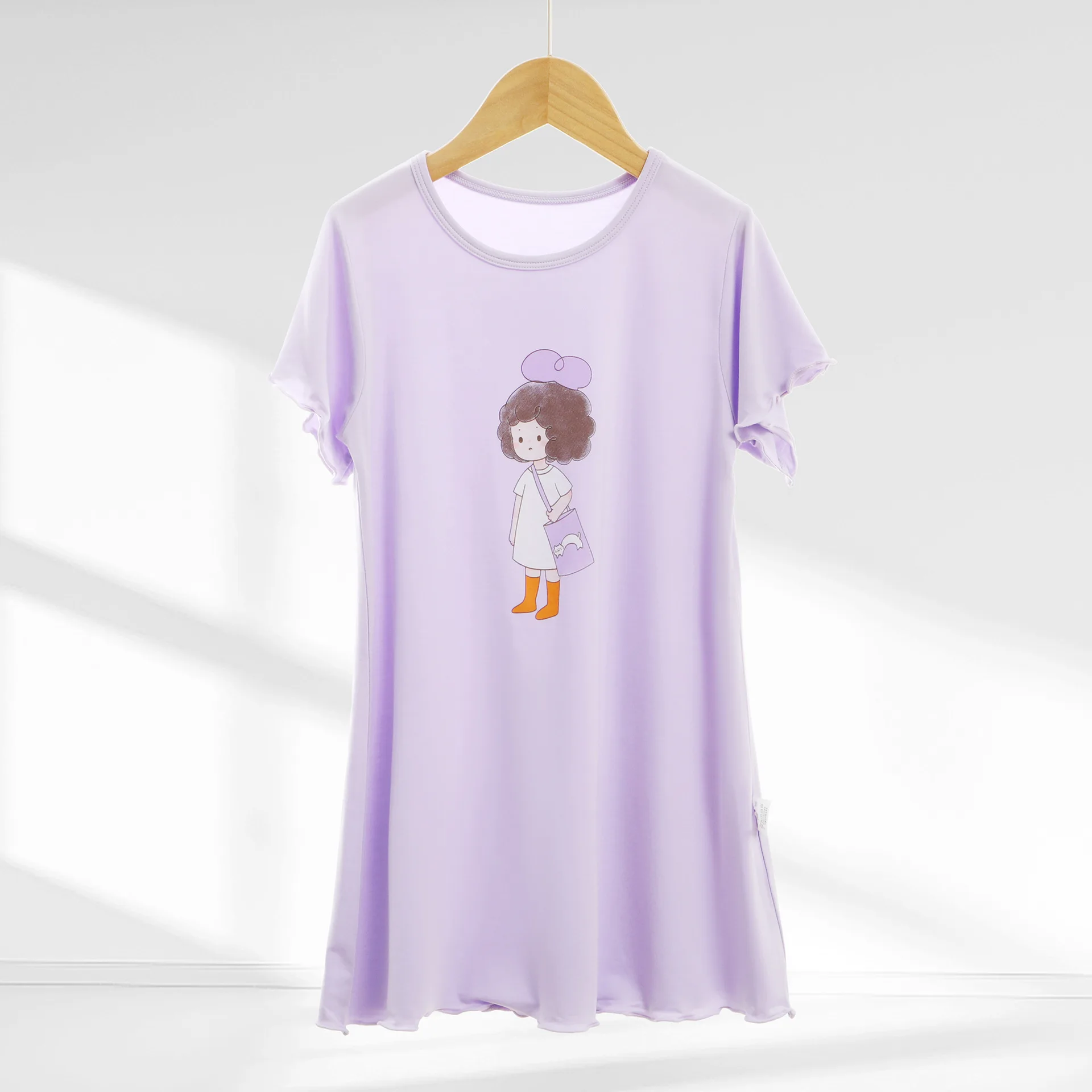 3-12Y Kid's Short Sleeve  Nightgowns Summer Girl's Cartoon Sleepwear Children's Breathable Homewear Night Dress Clothes H105-29