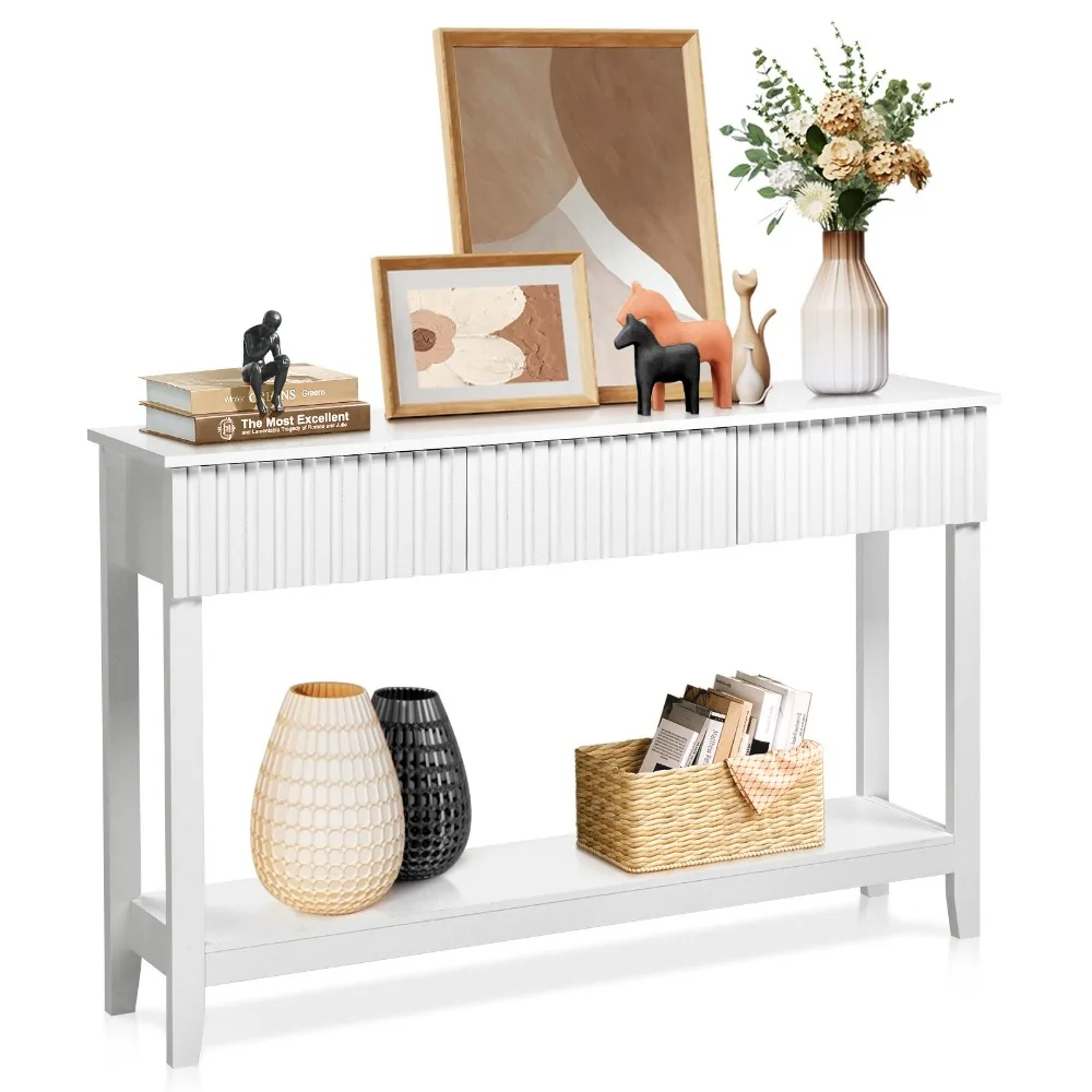 Entryway Table Narrow Long Sofa Table Hallway Console Table with Drawers