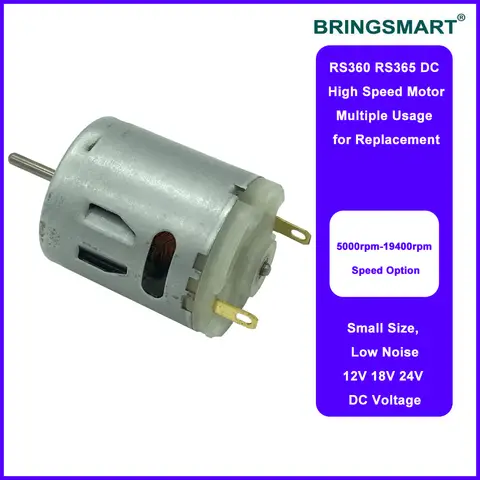 BringSmart 12v 18v 24v High Speed DC Motor RS 360 365 small electric motors 5000-19400 r/min For Hair dryer Motor