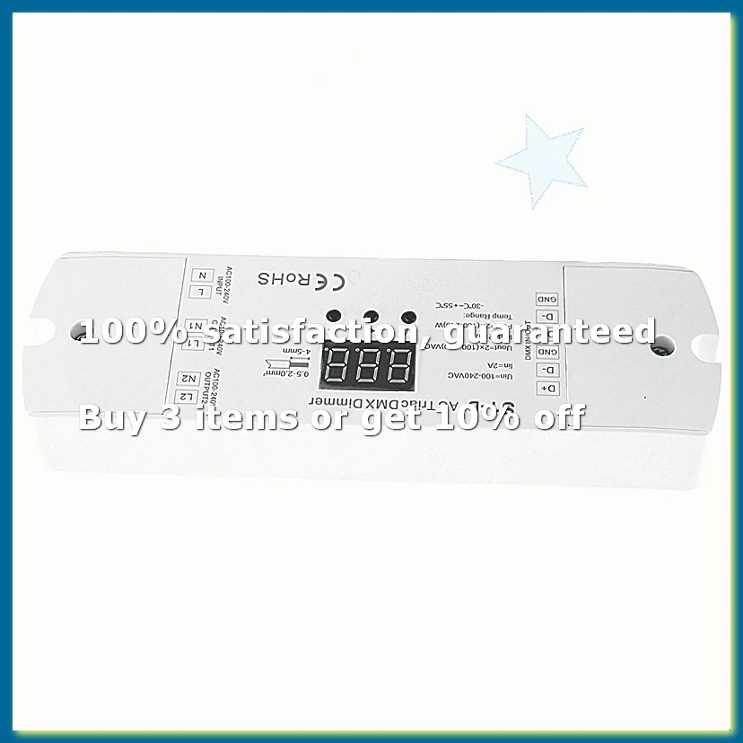 A82Z-AC100V - 240V 288W 2CH LED Dimmer, Dual Channel Output Silicon DMX512 Led Controller Digital Display S1-D