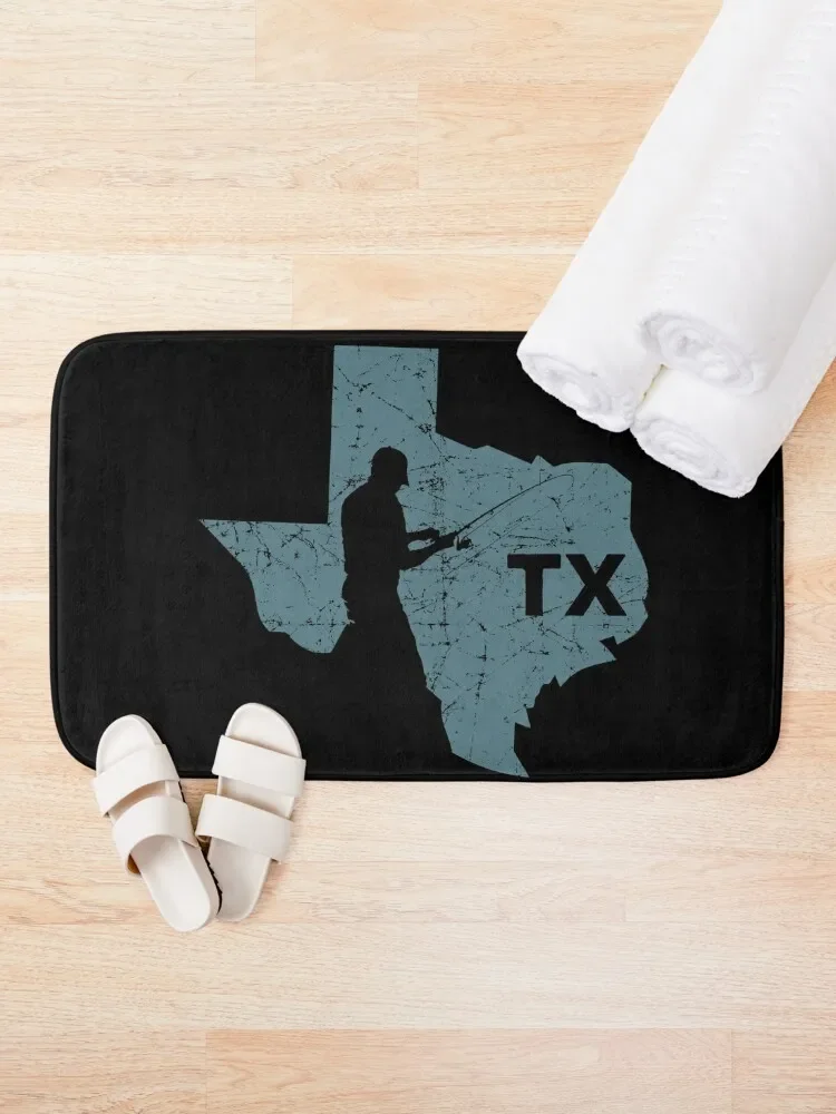 Fishing in America Texas State Fishing Bath Mat Living Room Rugs For Bathroom And Toilet Non-Slip Pad Mat