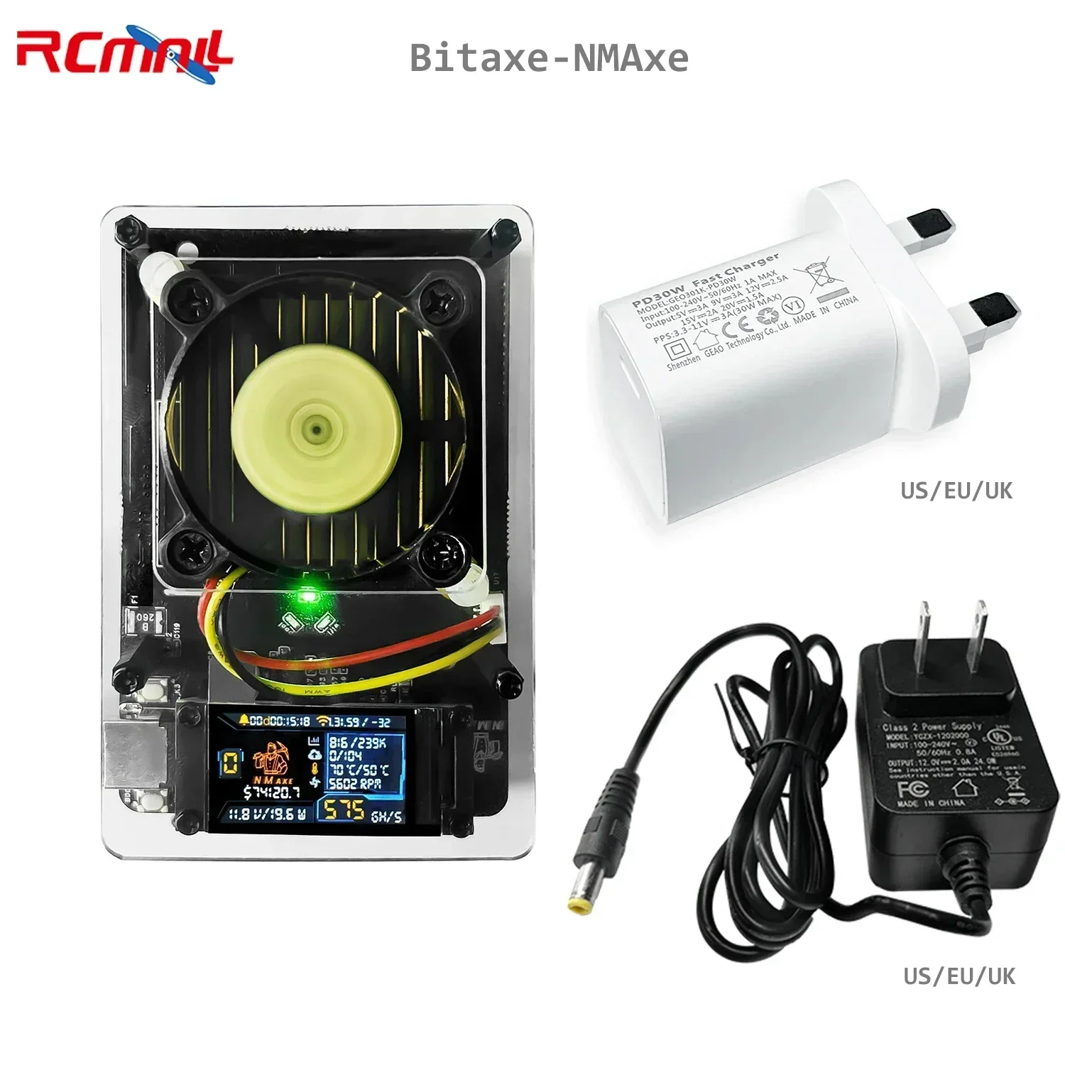 Bitaxe NMAxe Bitcoins Miner Official Ultra BM1366 ASIC Solo Lottery Miner ESP32-S3R8 Fully Open-source Home Use with Display