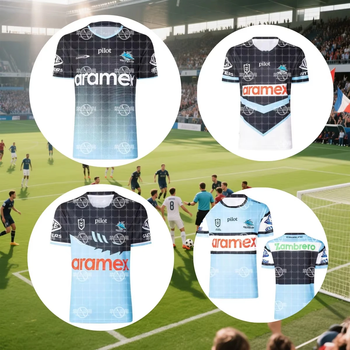 

2025 New Summer Hot-selling Australia NRL Cronulla-Sutherland Sharks Jerseys Training Jerseys Kids Adults Quick Drying T-Shirts