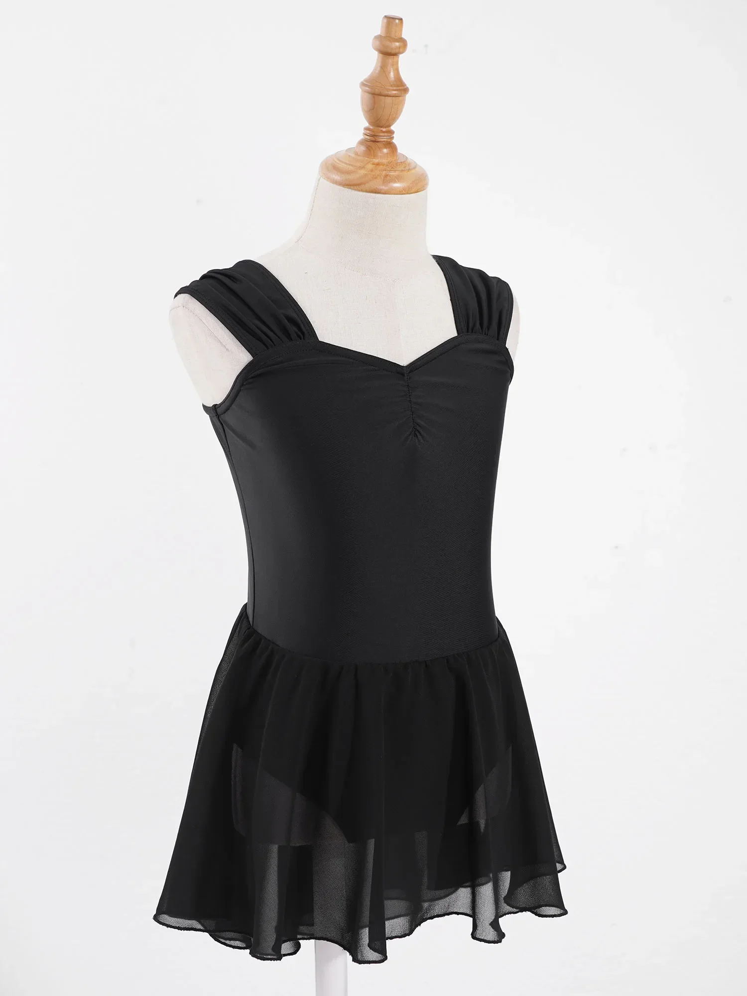 Ballett Tutu Trikot Kleid Kinder Ballerina ärmellose geraffte Kleider schwarz gelb Fee Tüll Gymnastik lyrische Tanz kostüme