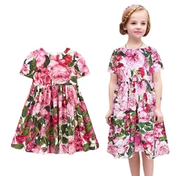 Summer New Kids Princess Short Sleeves Dress Cute Girls Clothing Robe Enfant Fille Child Party Girls Dresses Elegant