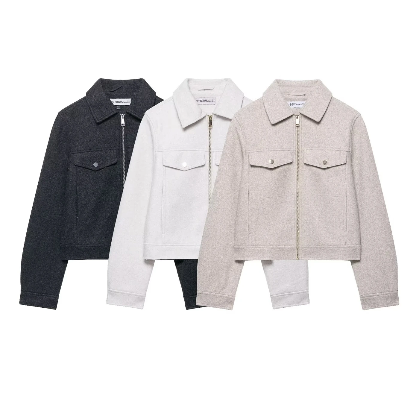 

Women's Jacket 2025 Fall New Arrival Women's Casual Fashion Solid Color Soft Zipper Jacket