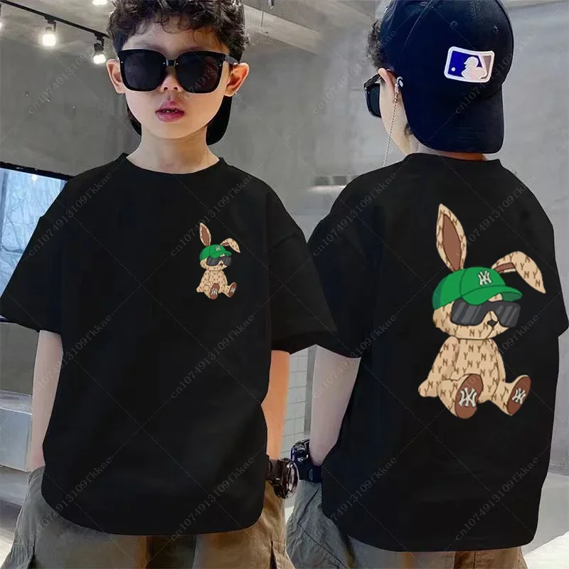 T-shirt à Manches Courtes pour Garçon et Adolescent, Vêtement de Marque de Luxe, Motif de Lapin Animé, Y-3-14 Ans