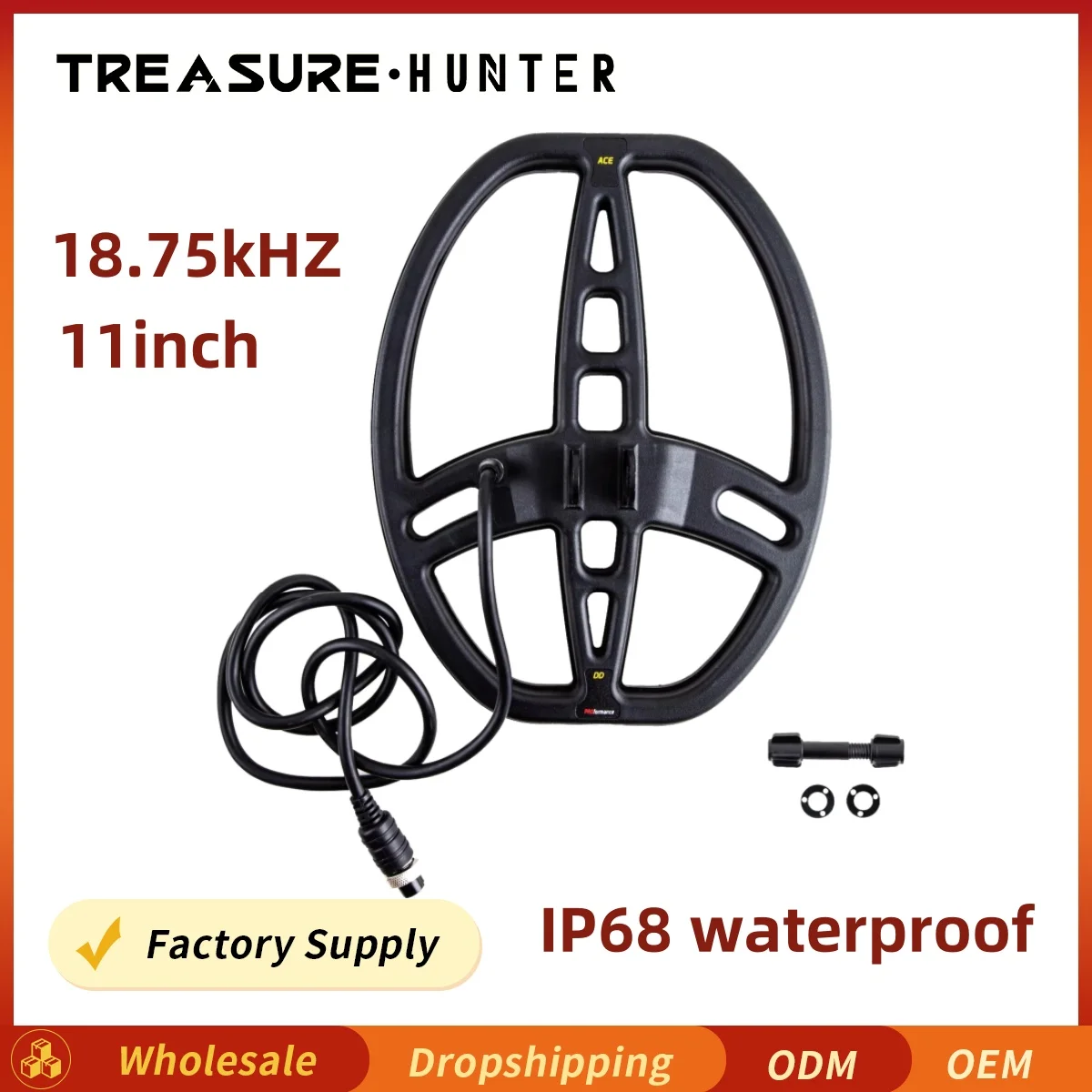 Metal Detector Accessories 18.75khz 11 Inch Search Coil with Screw Professional Waterproof for MT705 TC800