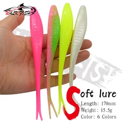 WALK FISH 170mm 15.5g 3pcs Drop Shotting Soft Bait V-shape Split Tail Fishing Lure Swimbait Worm Freshwater Fishing Tackle lure